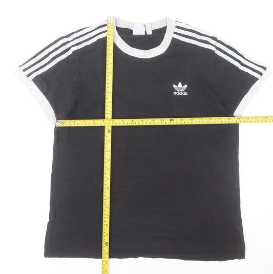 Adidas Womens Black Size 12 Cotton Crew Neck Short Sleeve T-Shirt