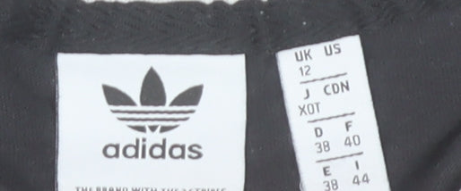 Adidas Womens Black Size 12 Cotton Crew Neck Short Sleeve T-Shirt