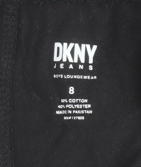 DKNY Boys Black Jogger Trousers 8 Years Cotton Blend Loungewear