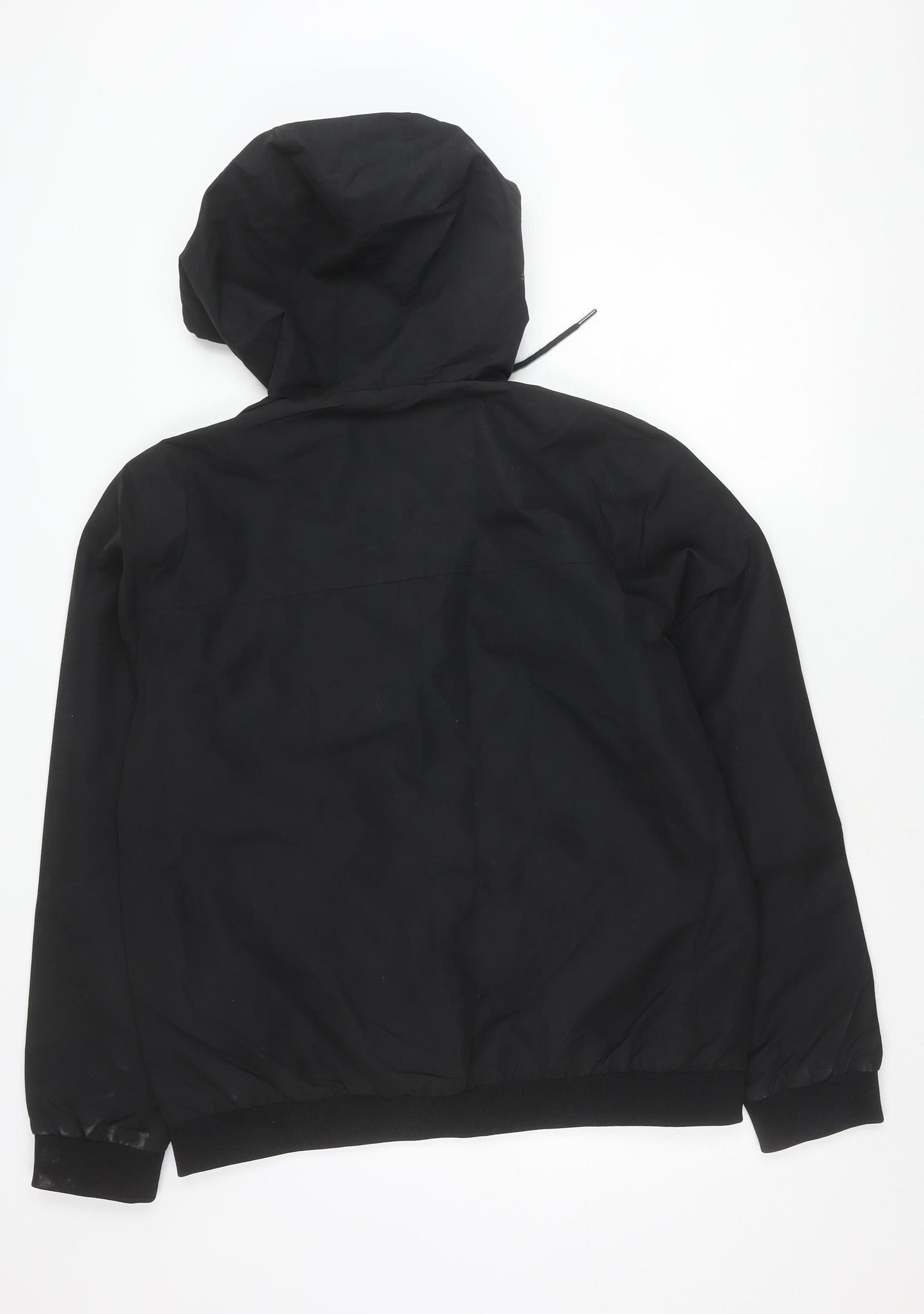 Jack & Jones Mens Black XL Hooded Windbreaker Jacket