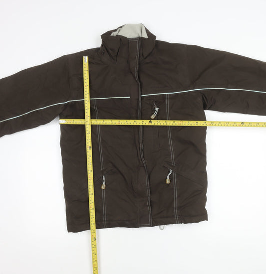 Trespass Women’s Brown Waterproof Parka Jacket Size S Fleece Lined