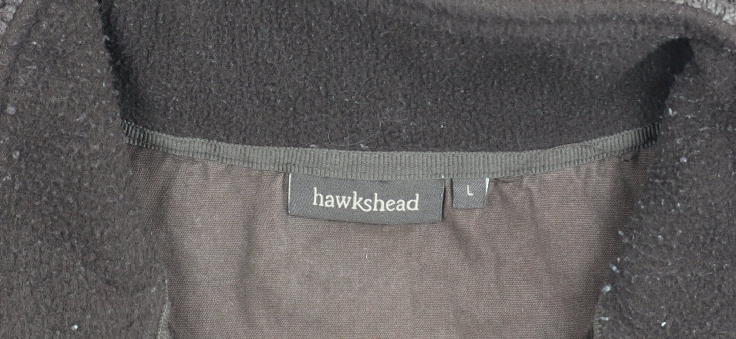 Hawkshead Men Brown L Knit 1/2 Zip Pullover Sweatshirt Hiking Outdoor