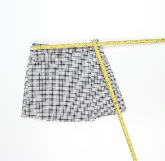 Abercrombie Kids Teens Grey Check Pleated Skort Size 14