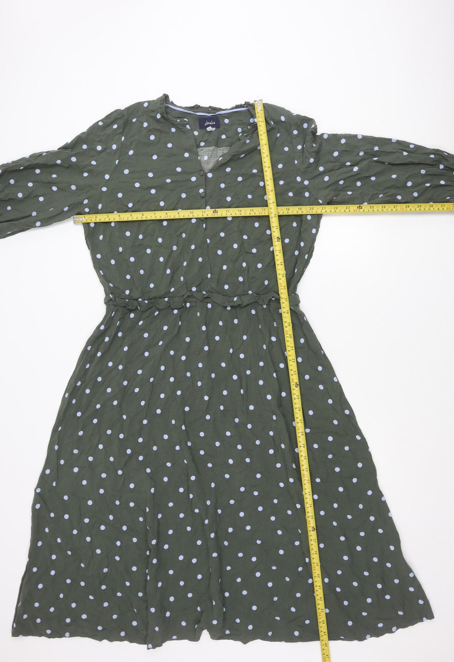 Joules Women’s Green Polka Dot Viscose A-Line Dress Size 18