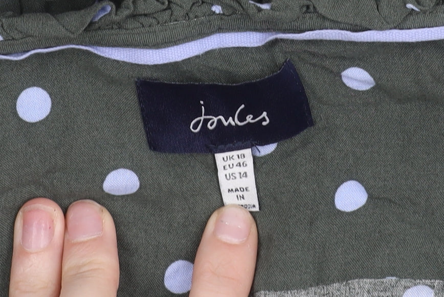 Joules Women’s Green Polka Dot Viscose A-Line Dress Size 18