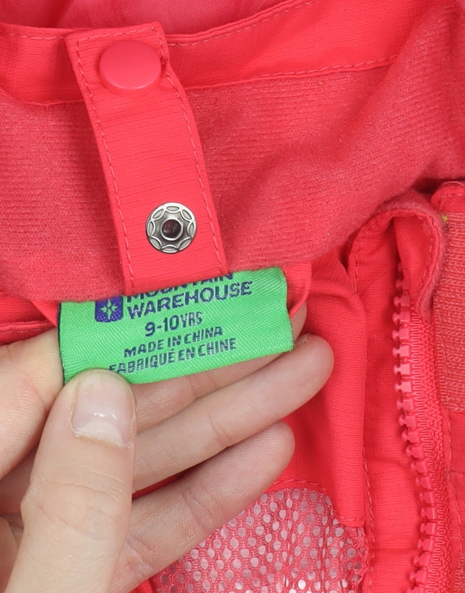 Mountain Warehouse Girls Pink 9-10 Years Waterproof Rain Coat Jacket