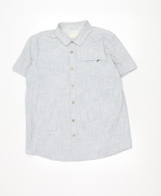 Mountain Warehouse Men's Blue L Large Short Sleeve Button-Up Shirt