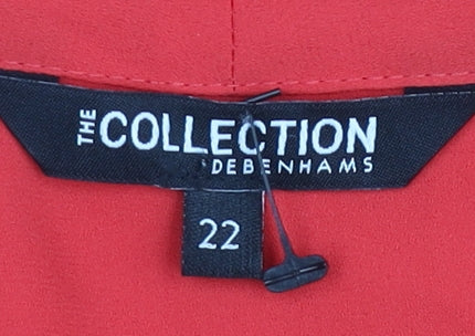 Debenhams Womens Red Plus Size 22 Sleeveless V-Neck Blouse