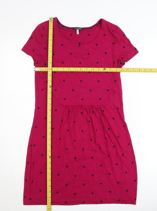 Joules Women’s Pink Polka Dot Shift Dress Size 10 Short Sleeve