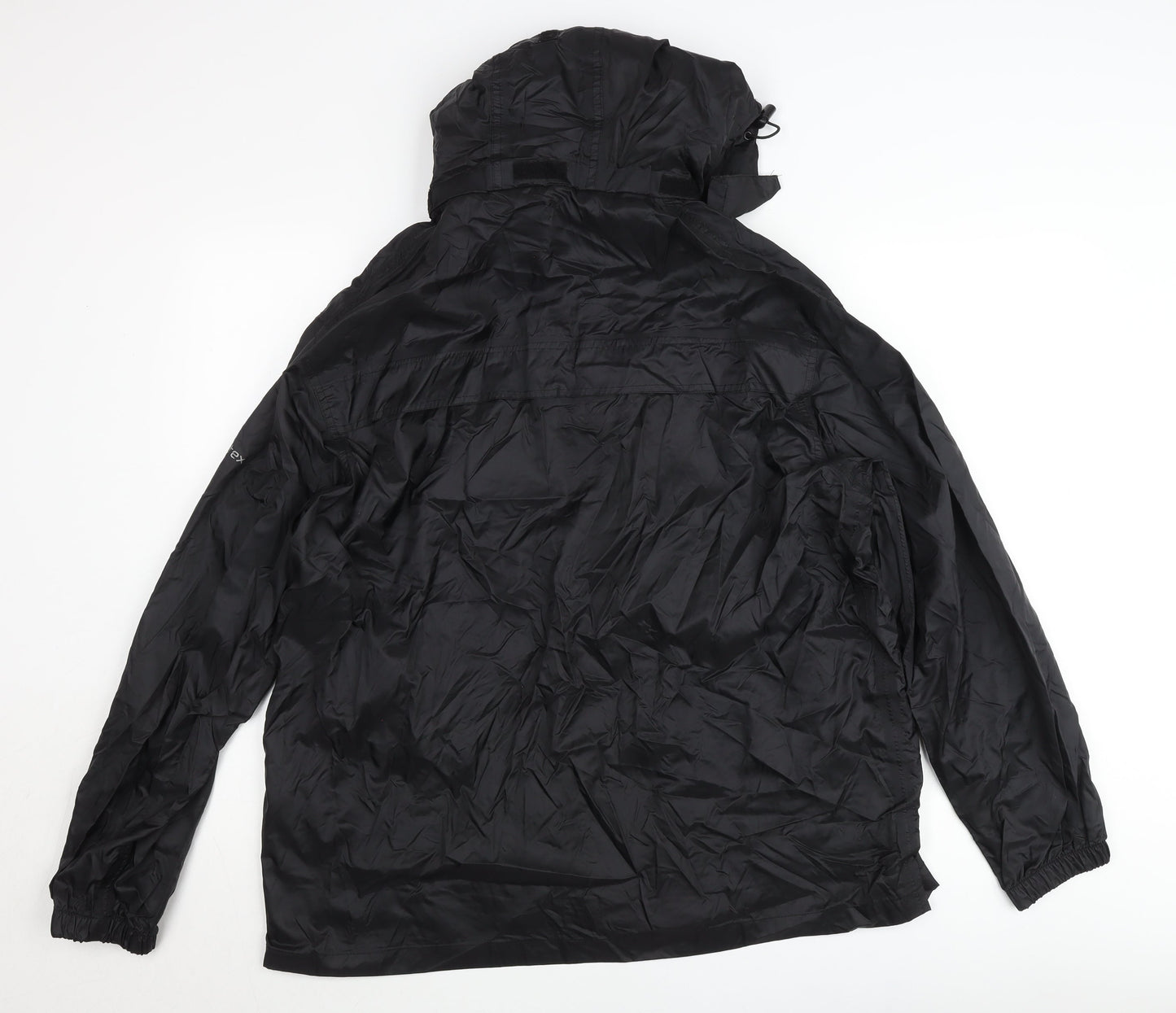 Trespass Men’s Black Waterproof Hooded Rain Jacket Size M Regular Fit