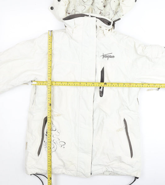 Trespass Women’s White Ski Jacket S Waterproof Windproof Hooded