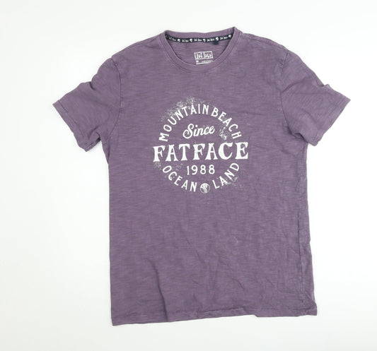 FatFace Womens Purple Cotton T-Shirt Size M Short Sleeve Casual