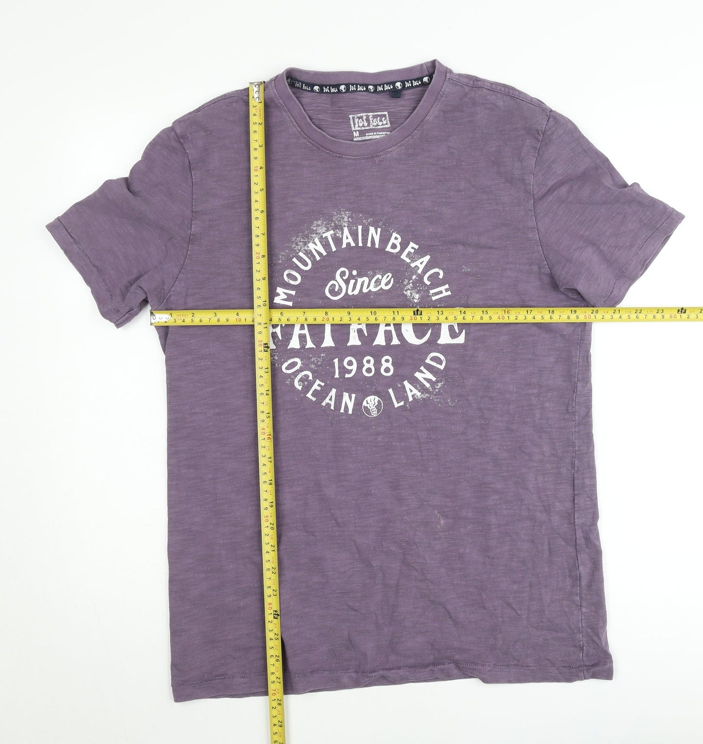 FatFace Womens Purple Cotton T-Shirt Size M Short Sleeve Casual