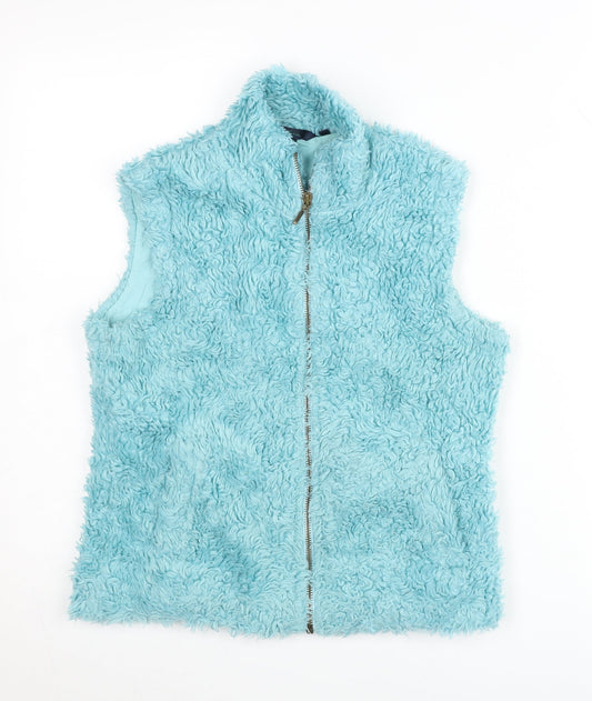 Womens UK Size S Regular Boden Blue Polyester Blend Waistcoat