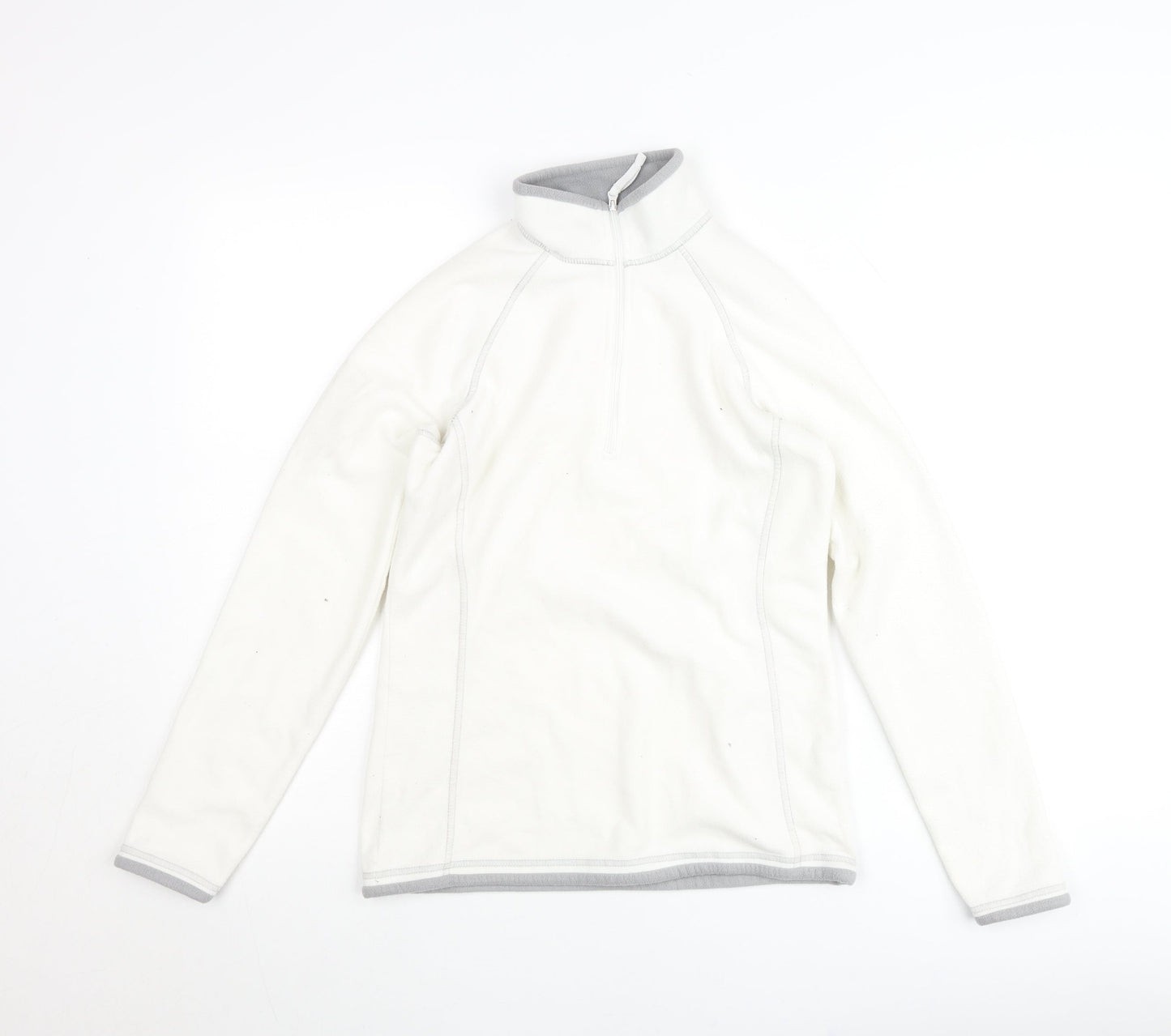 Mountain Warehouse Women’s White Fleece Jumper UK 8 Pullover High Neck