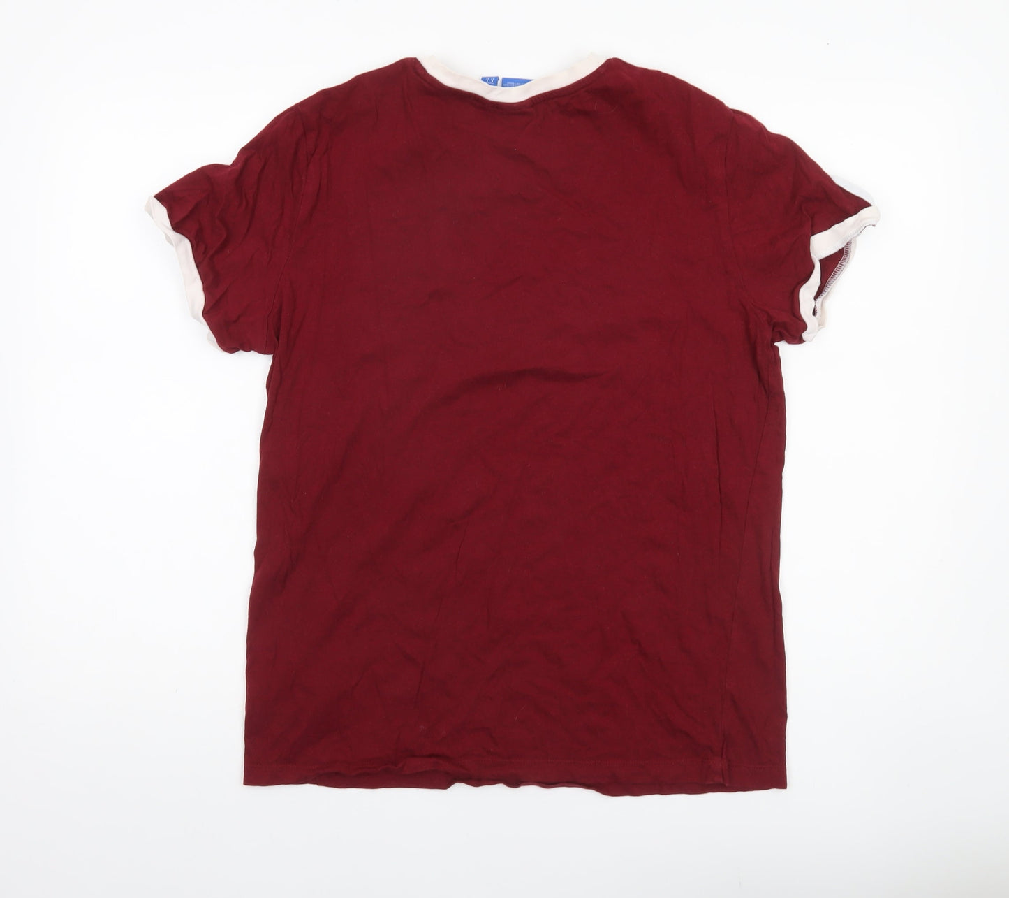 Adidas Womens Red Cotton T-Shirt Size 14 Short Sleeve Casual Top