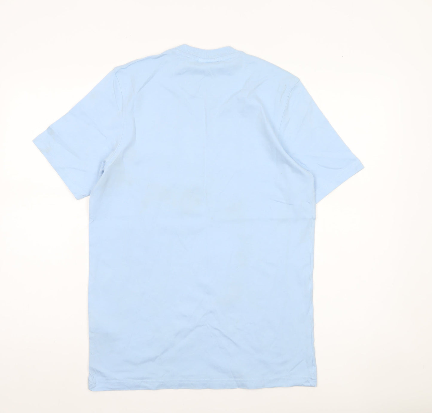 Adidas Men’s Blue Small Logo Sports T-Shirt Crew Neck Cotton