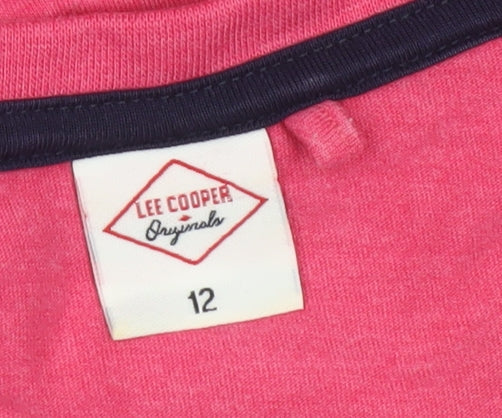 Lee Cooper Womens Pink Floral Butterfly T-Shirt Size 12