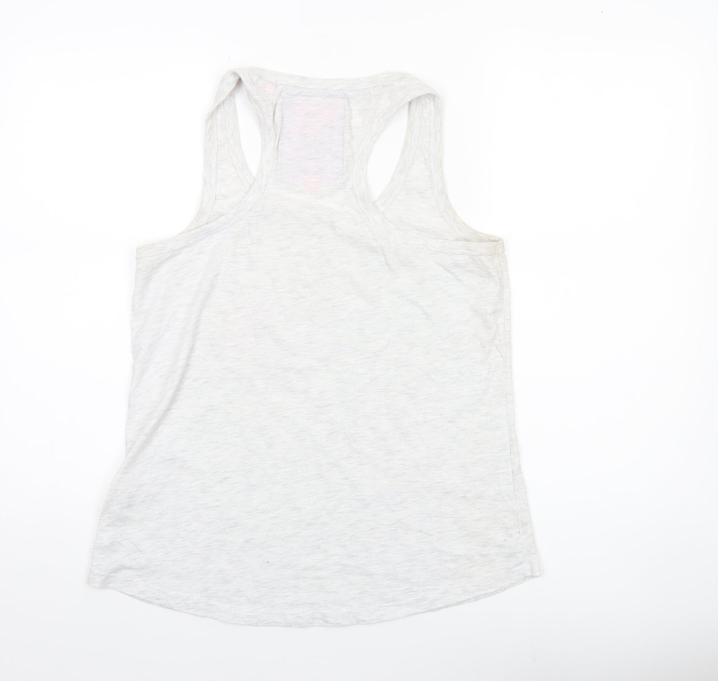 Superdry Womens White Racerback Tank Top Size M Cotton Blend