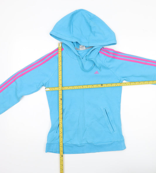 Adidas Women’s Blue Pullover Hoodie Size M UK 10 Logo Sportswear