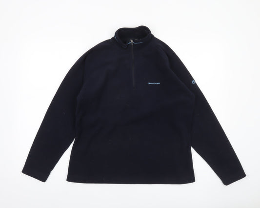 Craghoppers Women’s Black Fleece Sweatshirt UK 12 Half Zip Warm Outdoor Top