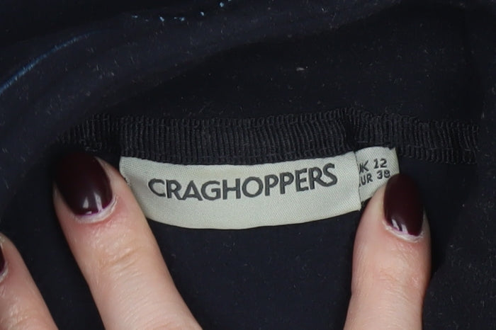 Craghoppers Women’s Black Fleece Sweatshirt UK 12 Half Zip Warm Outdoor Top