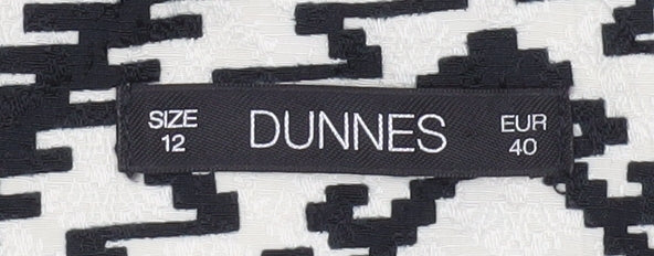 Additional view of Dunnes Women’s Black Aztec Sheath Dress, size UK 12, Knee Length Sleeveless