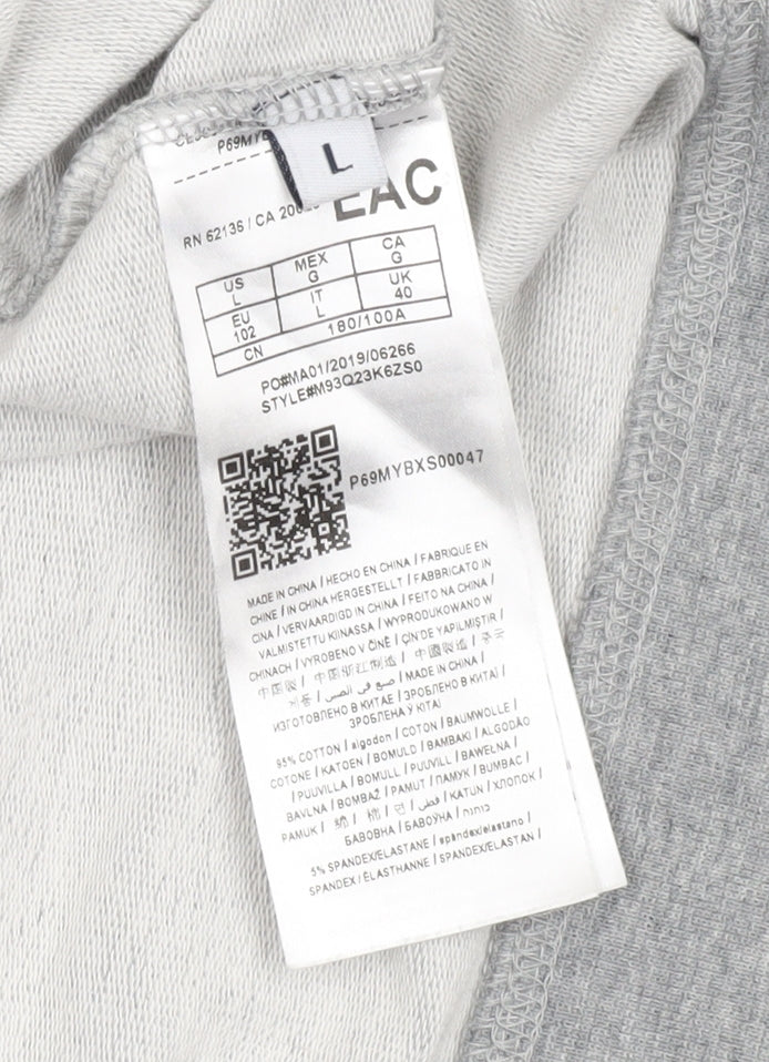 Guess Men’s Grey Slim Fit Graphic Logo Sweatshirt Size L
