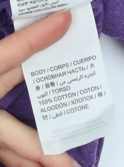 Superdry Womens Purple Graphic T-Shirt Size M Short Sleeve Cotton