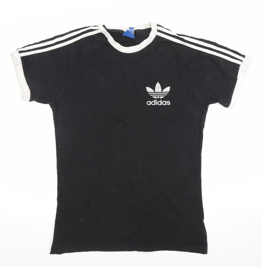 Adidas Men’s Black Medium Retro Cotton T-Shirt Short Sleeve