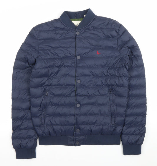 Jack Wills Men’s Blue XS Bomber Puffer Jacket with Logo