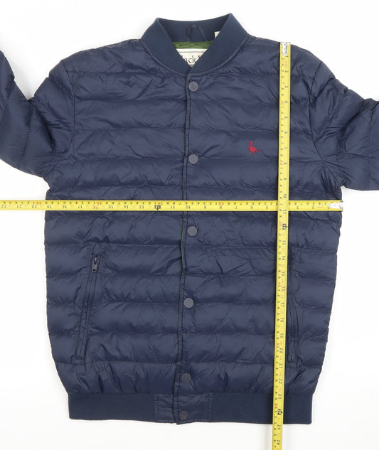 Jack Wills Men’s Blue XS Bomber Puffer Jacket with Logo