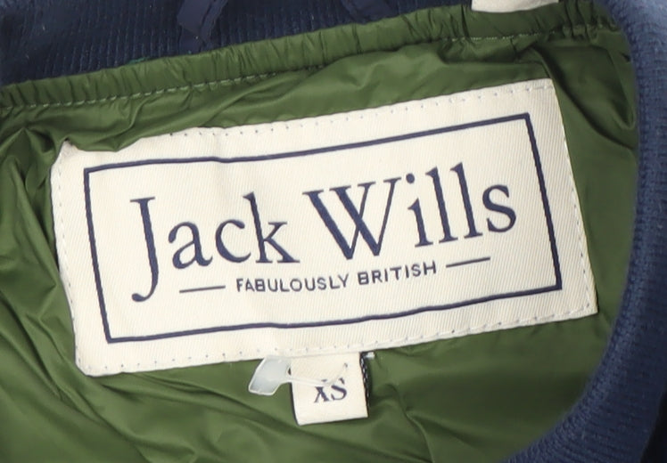 Jack Wills Men’s Blue XS Bomber Puffer Jacket with Logo