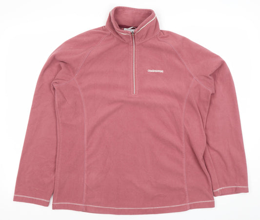 Craghoppers Womens Pink Fleece Sweatshirt UK 14 Pullover Outdoor Hiking