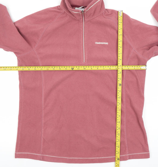 Craghoppers Womens Pink Fleece Sweatshirt UK 14 Pullover Outdoor Hiking