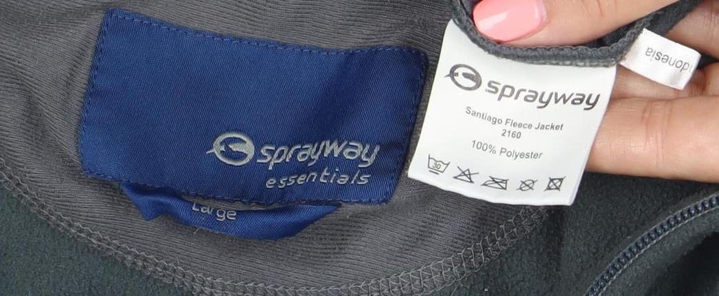 Sprayway Men’s Black Fleece Jacket Size M Full Zip Outdoor Hiking