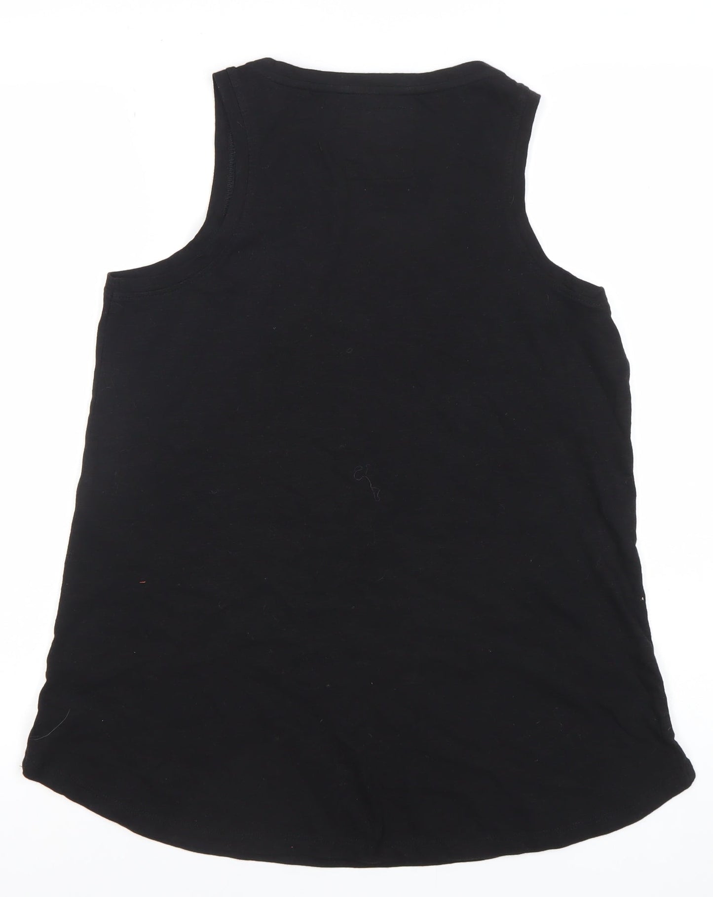 FatFace Womens Black Size 12 Cotton Tank Top Scoop Neck Sleeveless