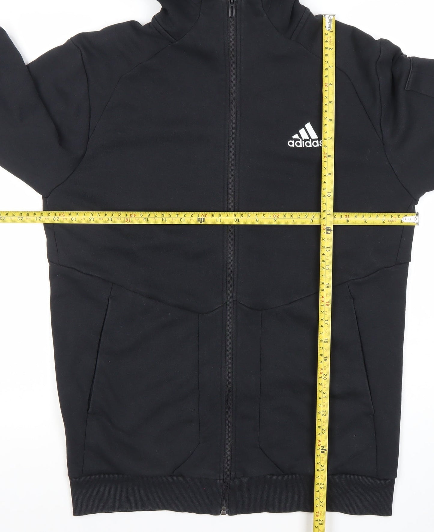 Adidas Mens Black Hoodie Full Zip Hooded Jacket Size M