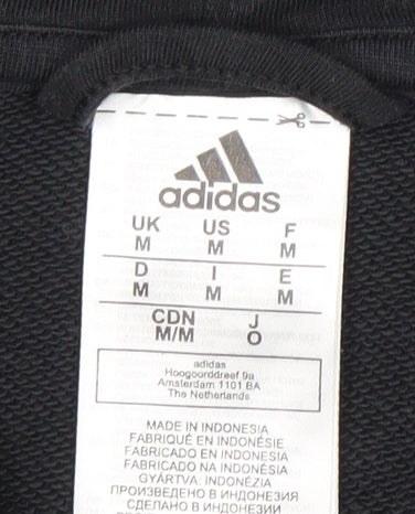 Adidas Mens Black Hoodie Full Zip Hooded Jacket Size M