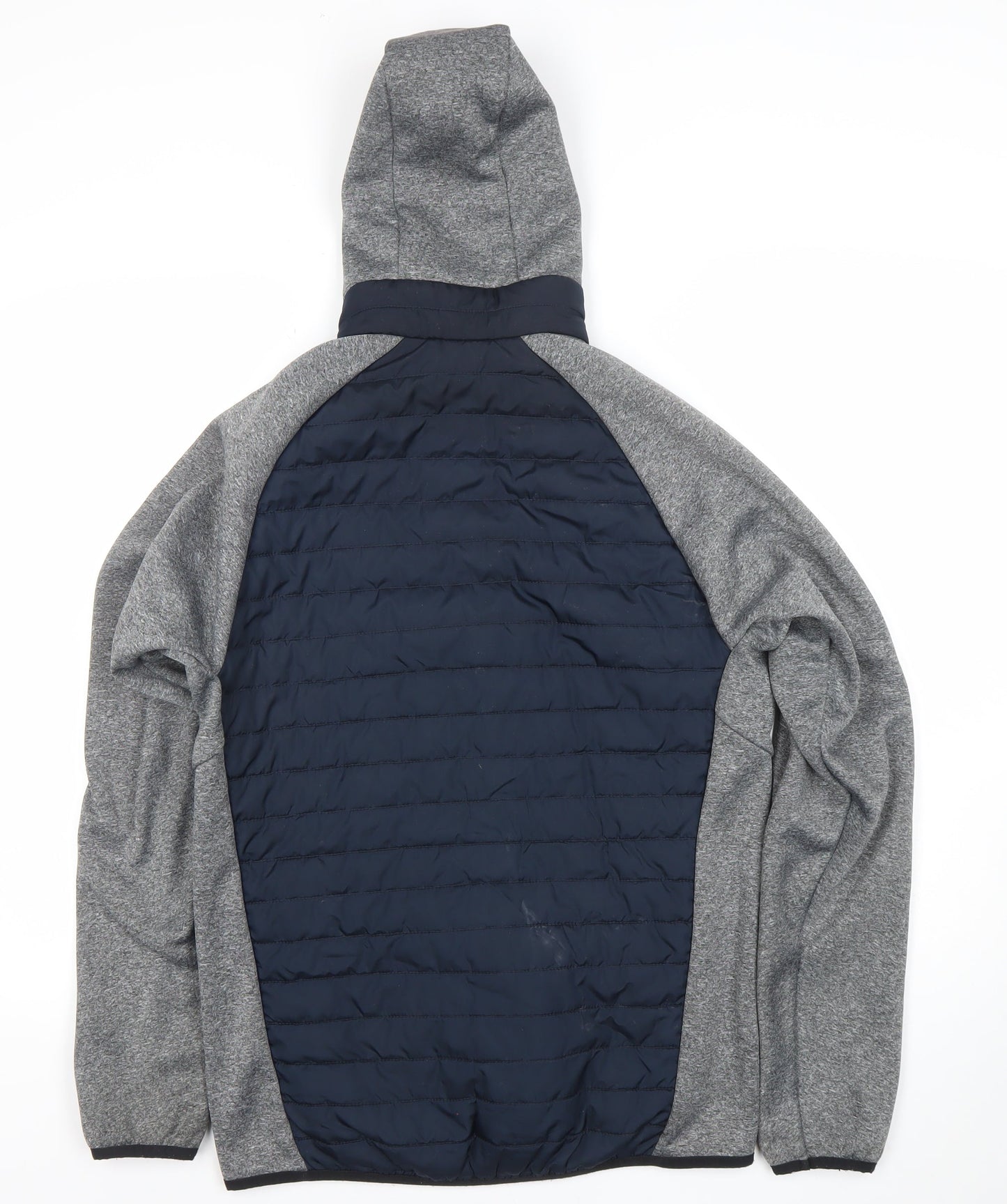 Jack & Jones Mens Blue Grey Hooded Puffer Jacket Size S