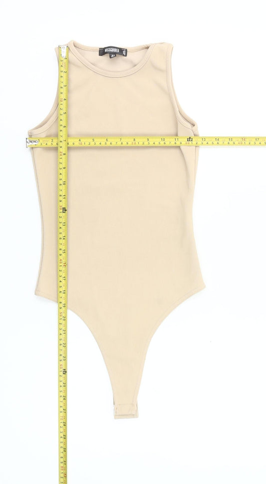 Missguided Women’s Beige Sleeveless Bodysuit Size 6 Slim Fit