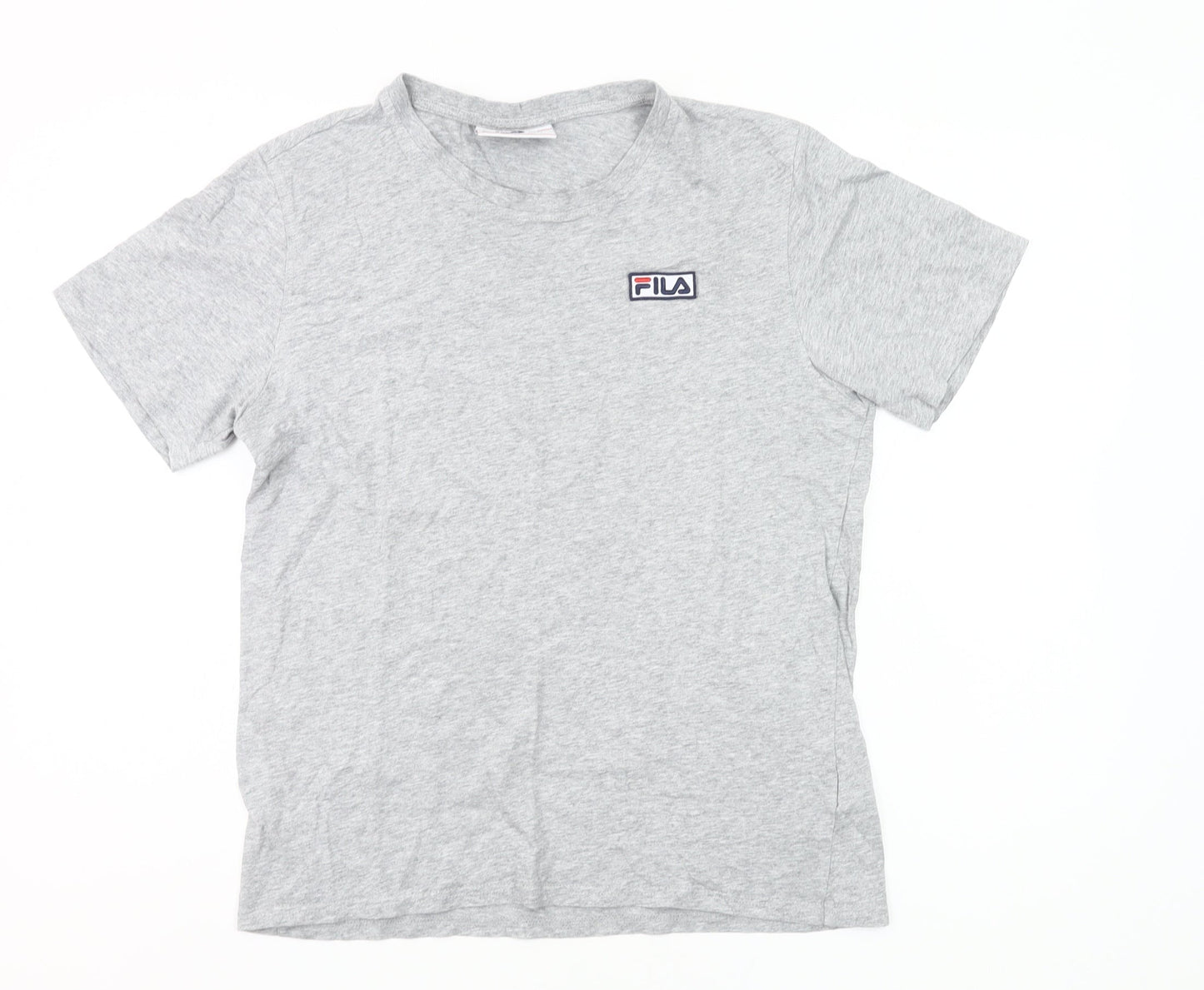 FILA Men's Grey Small Crew Neck Short Sleeve Cotton T-Shirt