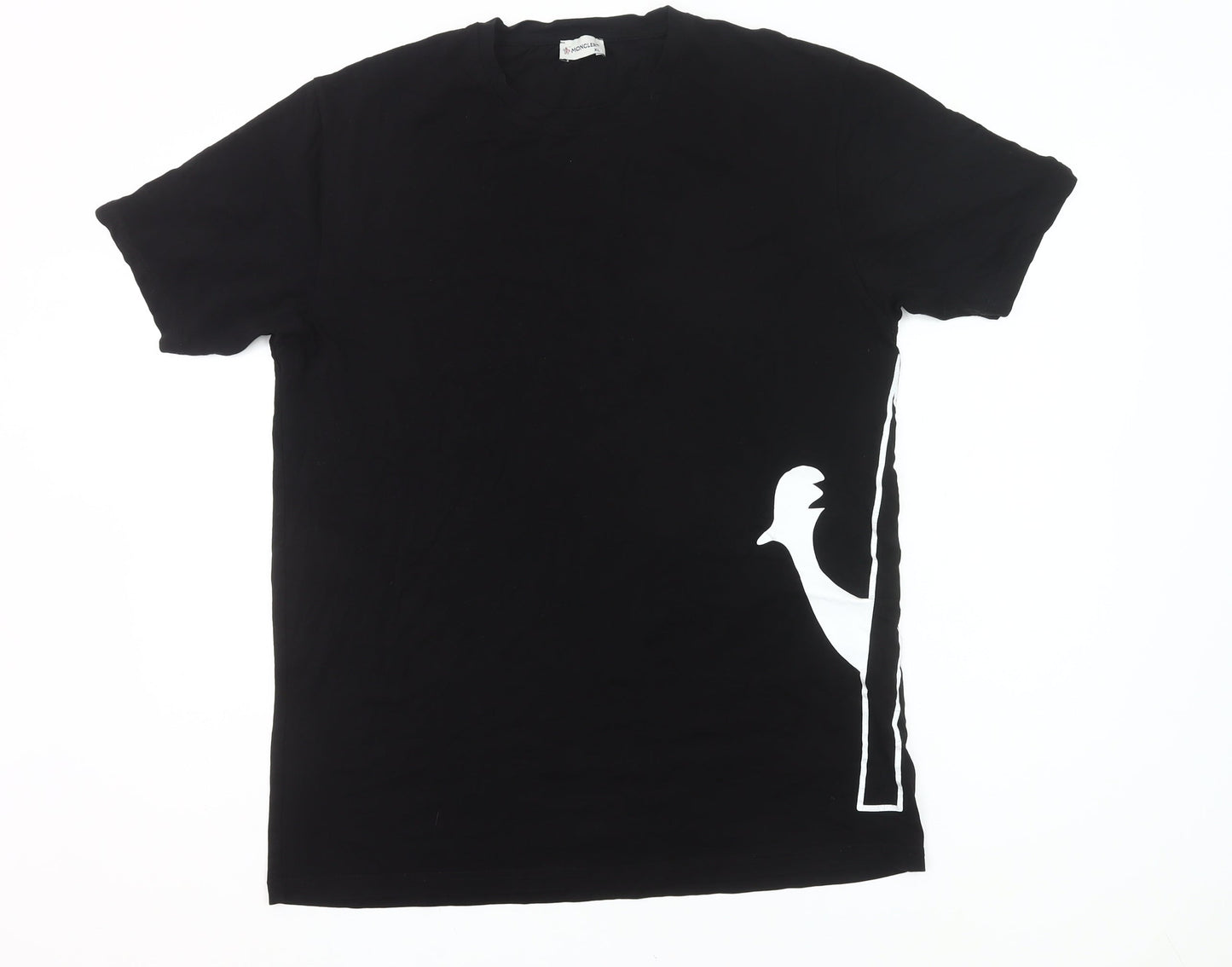 Moncler Men's Black XL Designer Logo Graphic Cotton T-Shirt