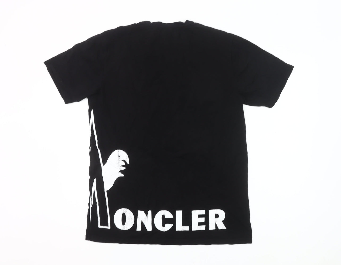 Moncler Men's Black XL Designer Logo Graphic Cotton T-Shirt
