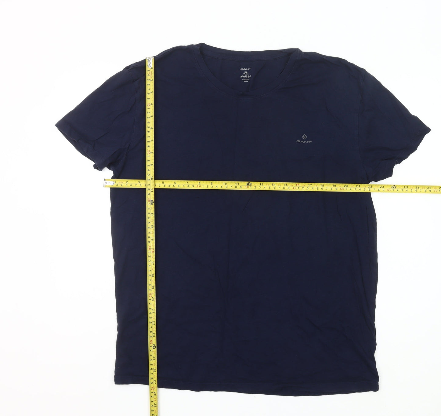 Gant Men’s Blue 2XL V-Neck Cotton Short Sleeve T-Shirt
