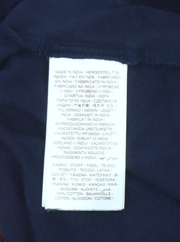 Gant Men’s Blue 2XL V-Neck Cotton Short Sleeve T-Shirt