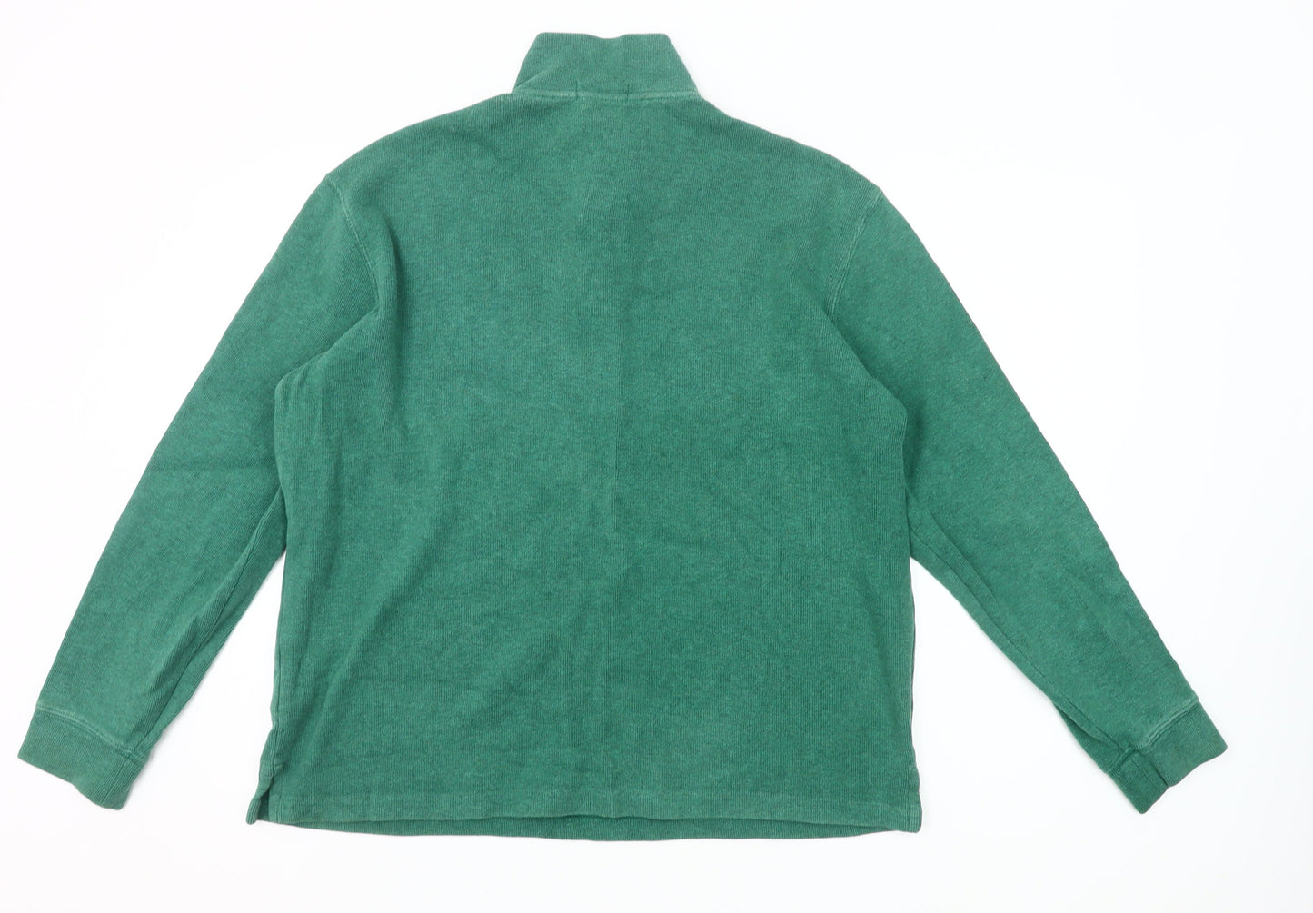 Ralph Lauren Men’s Green Cotton 1/4 Zip Mock Neck Sweatshirt L