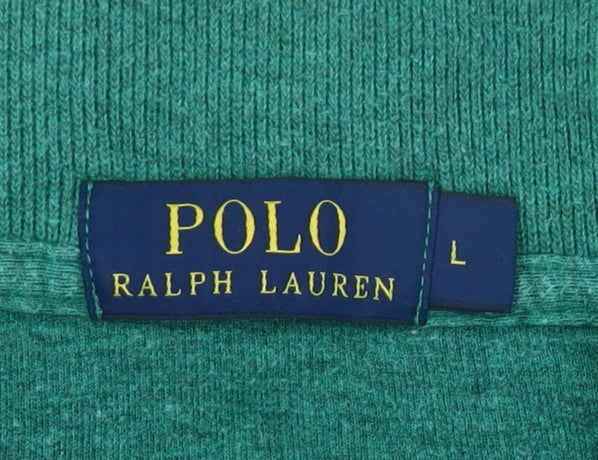 Ralph Lauren Men’s Green Cotton 1/4 Zip Mock Neck Sweatshirt L