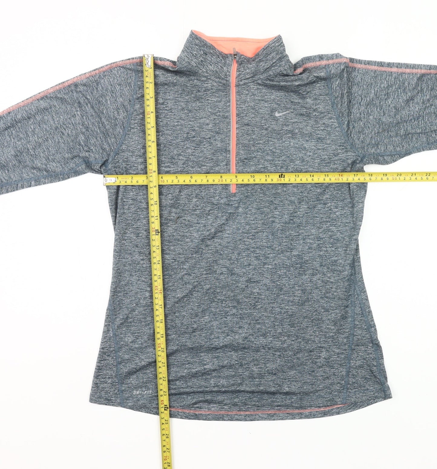 Nike Womens Blue Running Sweatshirt Size M 1/2 Zip Dri-Fit