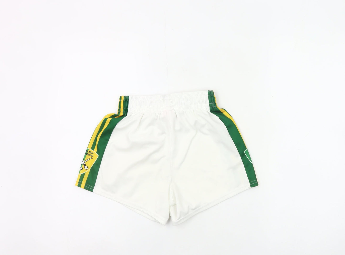 O'Neill Boys White Green Athletic Sports Shorts 24in Elastic Waist